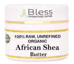 Beurre karité Bless International – pot ouvert et texture riche pour l'hydratation du visage