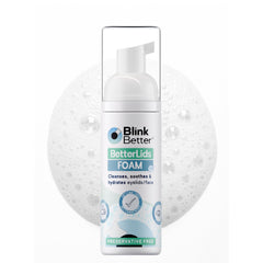 BlinkBetter bouteille mousse nettoyante yeux, hygiène quotidienne douce et efficace.