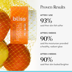 Bliss crème visage texture citrus frais pour réveil cutané.