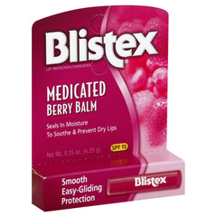 Blistex baume lèvres framboise 0-15oz tube, hydratation durable.