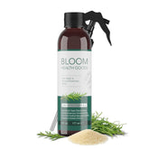 BLOOM HEALTH GOODS romarin-eau-riz-fermente-brume: brume pratique pour nourrir et fortifier les cheveux.