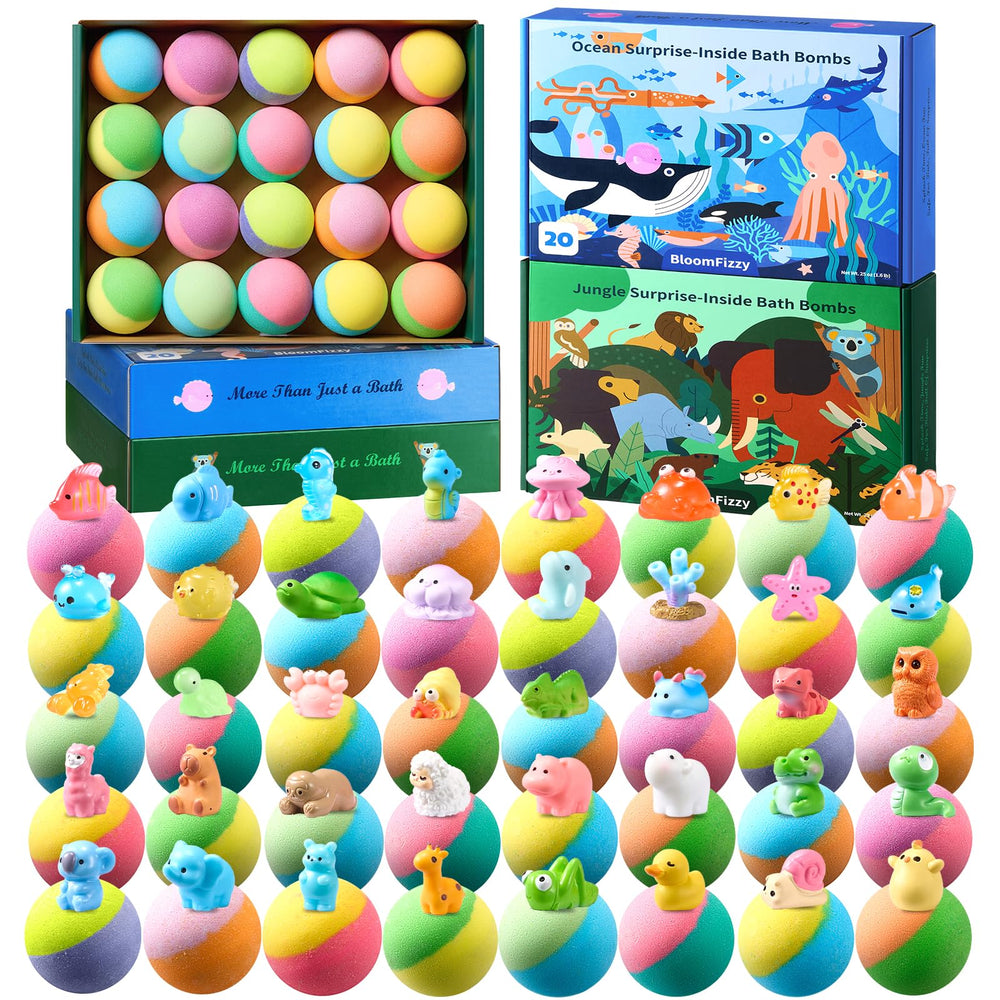 BloomFizzy bombes-bain mer: couleurs éclatantes et surprise animalier marin.