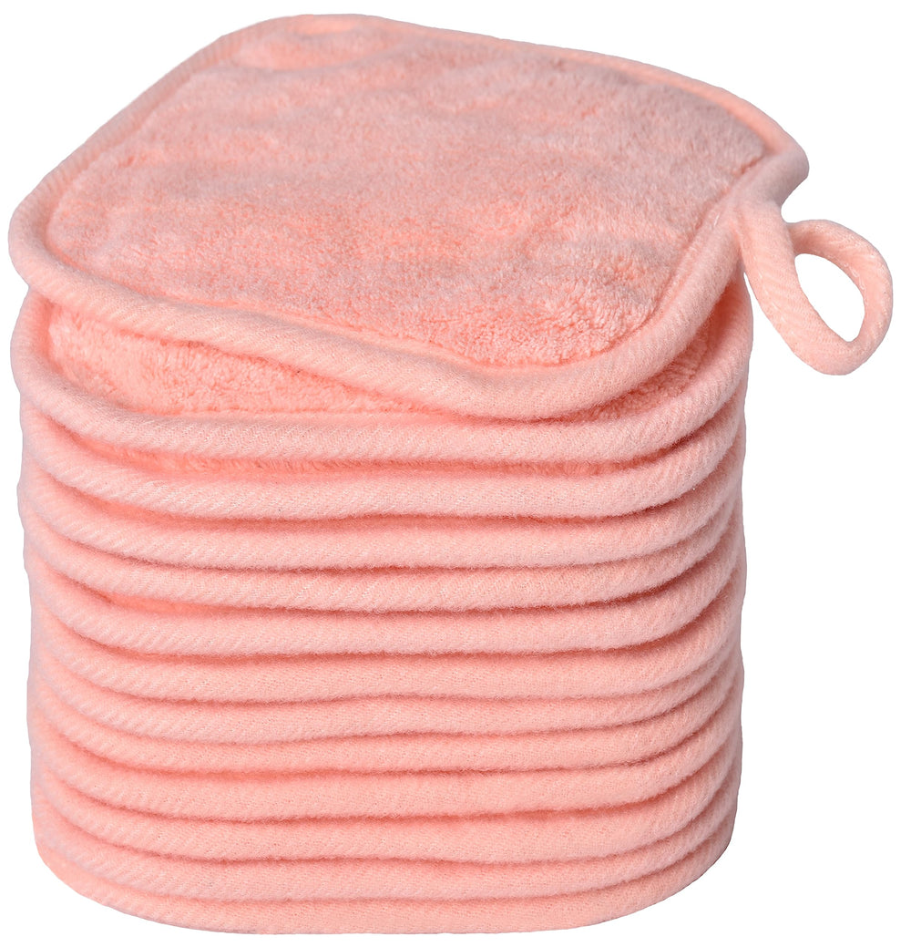 BloomSesame Mouchoirs démaquillants corail en microfibres pour visage.