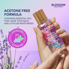 Blossom dissolvant sans acetone bouquet printanier, pratique pour enlever le vernis en douceur.