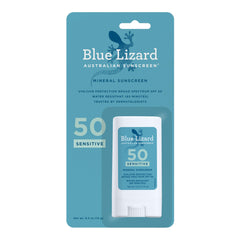 BLUE LIZARD bâton minéral SPF50: protection pratique en déplacement.