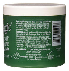 Blue Magic Après-Shampoing après application — cheveux brillants et hydratés.