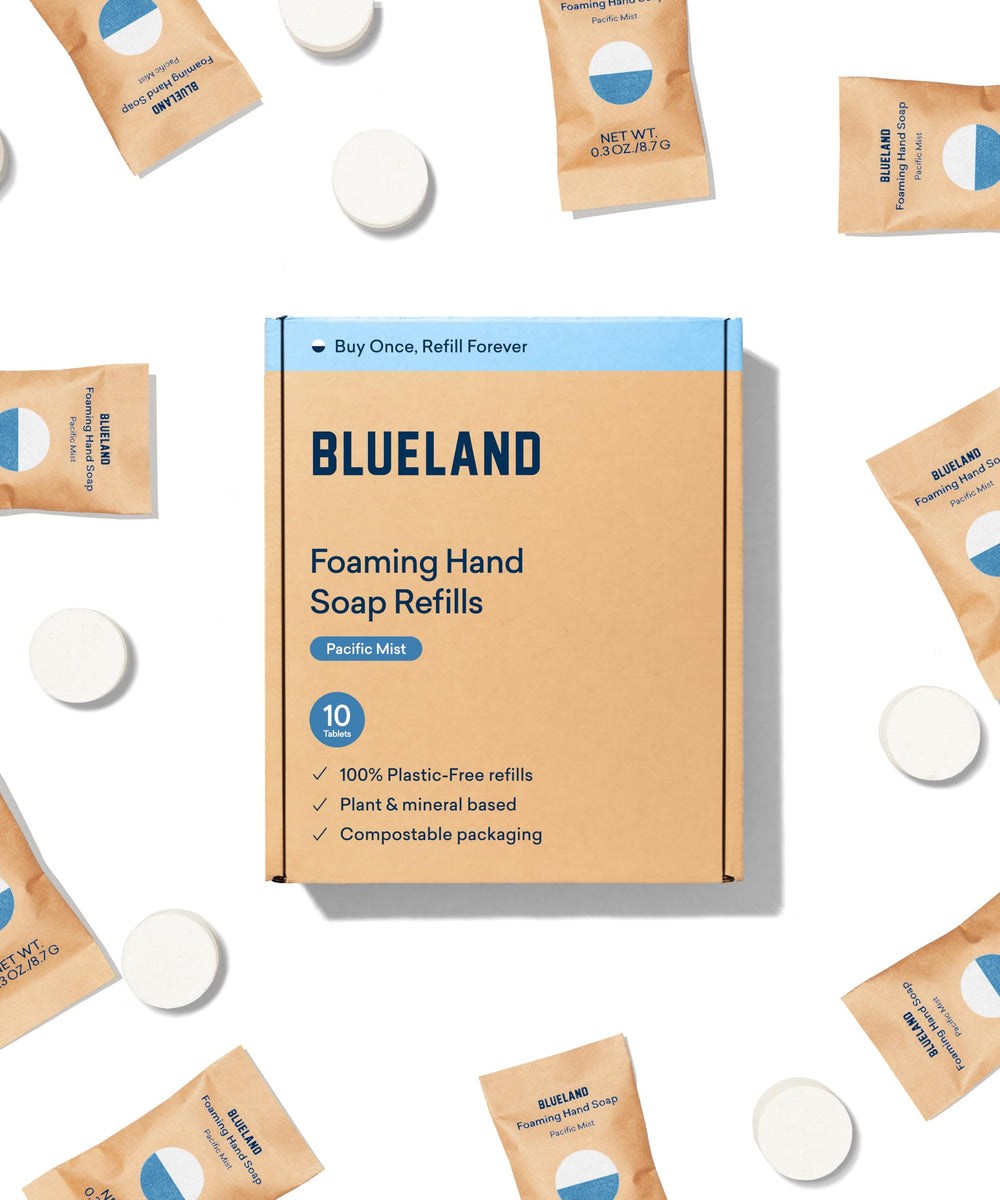 BLUELAND tablettes moussantes lave-mains 10 pack: recharge écoresponsable pour le lavabo