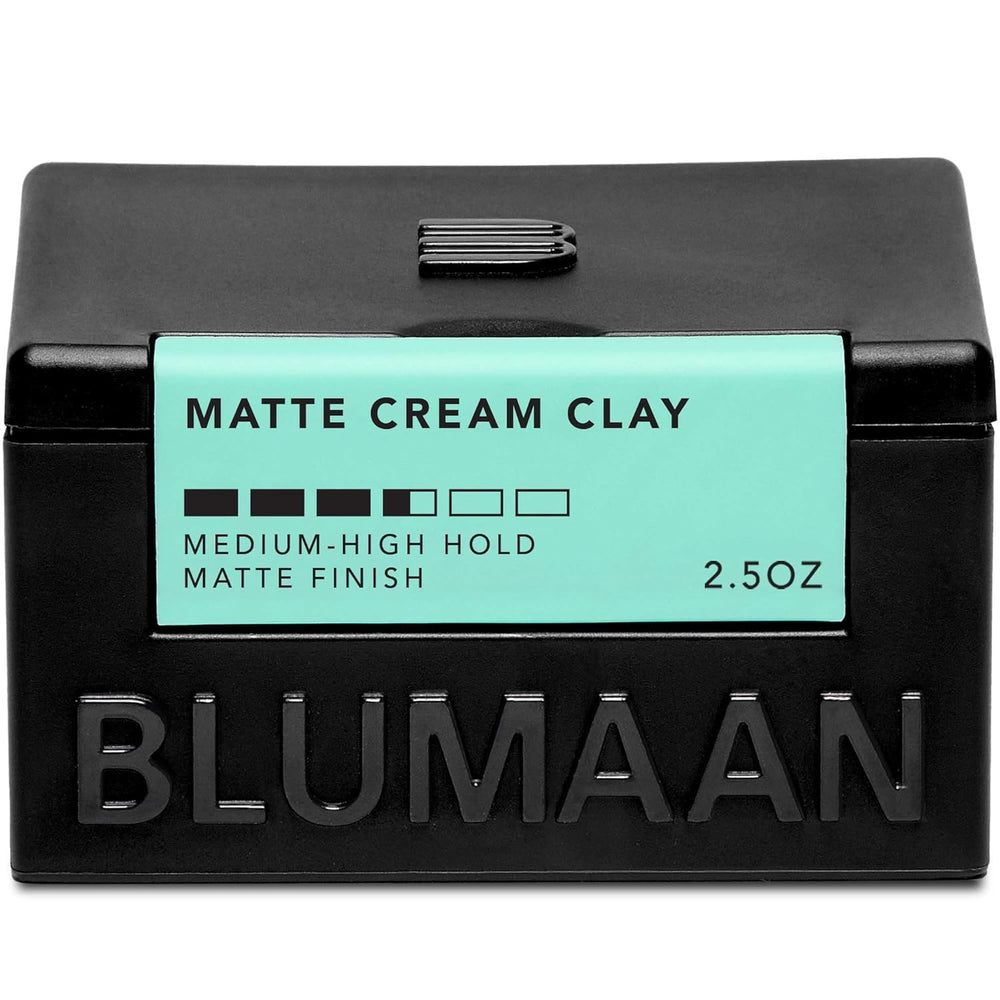 BluMaan Crème-Argile Fini Mat – bouteille, fini mat naturel prêt au coiffage sans lourdeur