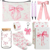 BlueRaying Coquette noeud rose pochette maquillage, rangement léger et pratique au quotidien.