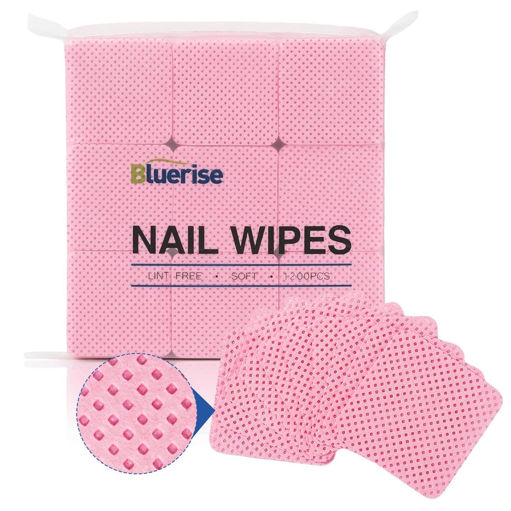 BLUERISE lingettes sans peluches rose 1200 pièces pour dissolvant propre et sans fibres.