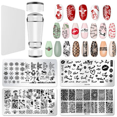 BlueZOO plaque stamping neige et étoile pour motifs hivernaux durables.