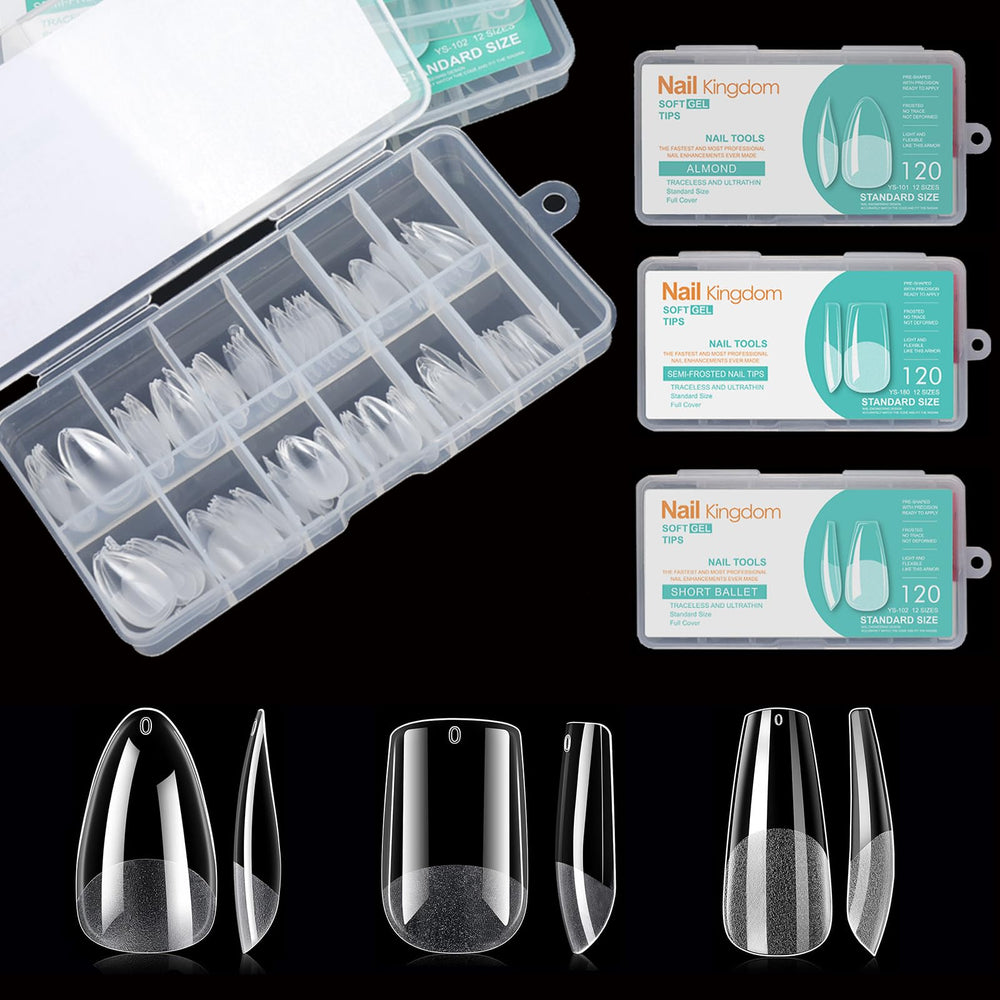 BlueZOO – Tips gel souple 3 formes, prêt à l’emploi pour une manucure maison rapide.