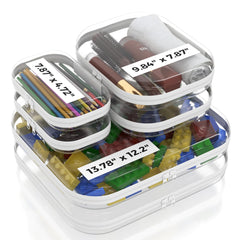 Etui clair B'More Brands – ensemble de six pour organiser vos objets en voyage.