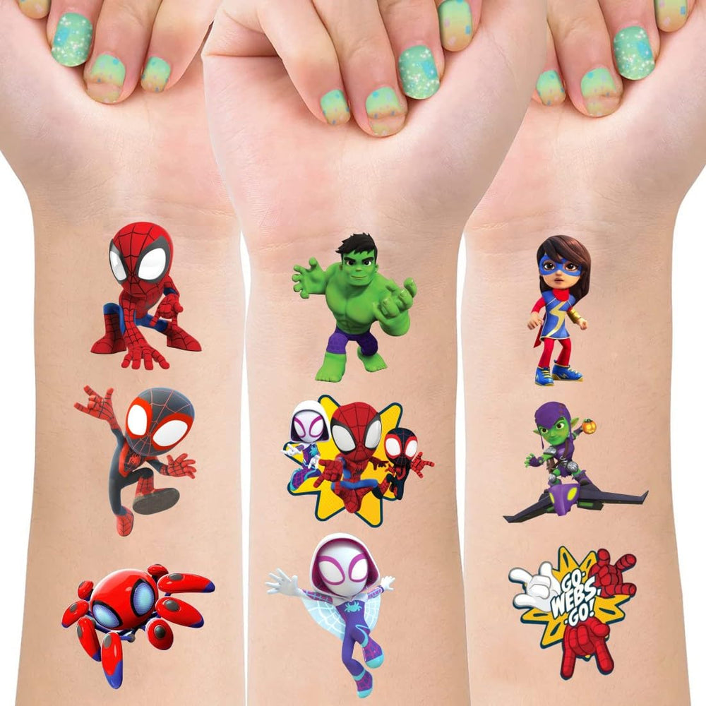 Tatouages temporaires BNFUO Araignée et amis, application facile et durable.