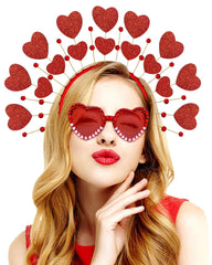 Bnikion couronne cœur rouge, accessoire élégant pour Saint-Valentin et cosplay.