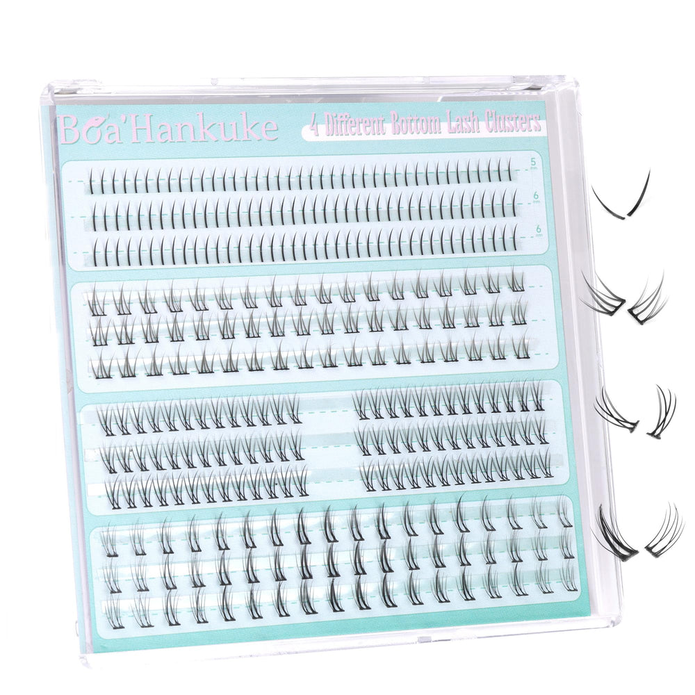 Boahankuke cils bas ensemble 308pcs, pack complet pour un regard agrandi et naturel.