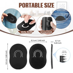 Boao peigne paume noir, prise ergonomique pour masser et démêler sans effort.