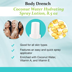 Body Drench brume-lotion parfum frais, sensation de douceur après usage.