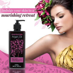Body Drench Lotion argan – peau douce après application.