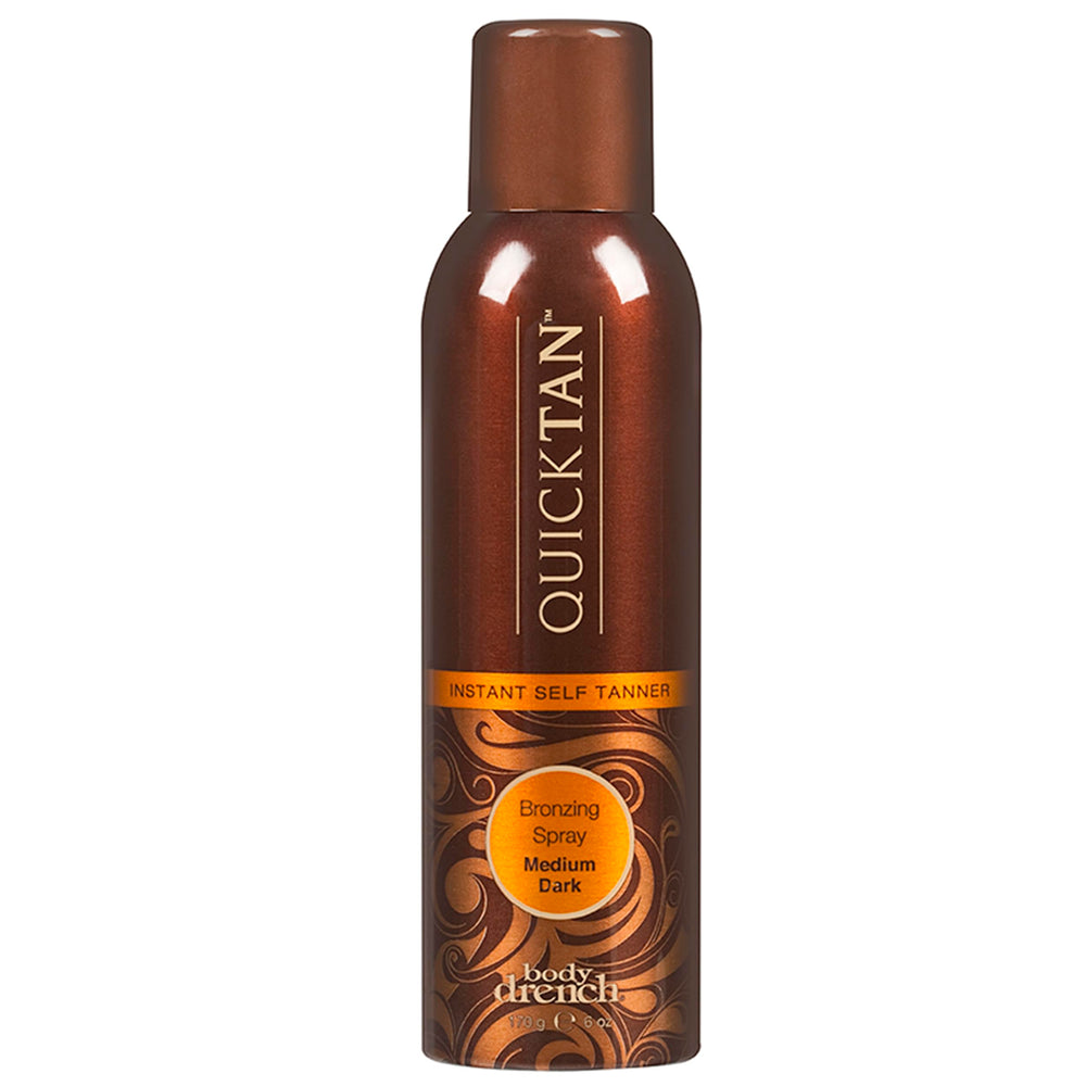 Body Drench QuickTan pulvérisateur bronzant instantané pour un teint naturel.