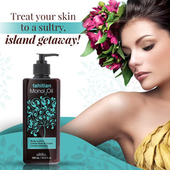 Texture légère de Body Drench Tahitian Monoi pour absorption rapide.