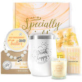 Coffret BODY & EARTH vanille, boîte cadeau élégante pour femme.