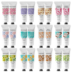 BODY & EARTH LOVE : ensemble 24 crèmes mains pour hydratation durable et pratique.