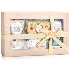 Coffret BODY & EARTH # LOVE pour soin mains Peony Wish, cadeau élégant.