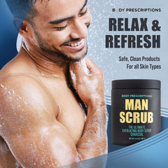 Body Prescriptions Charcoal Scrub texture close-up for exfoliation