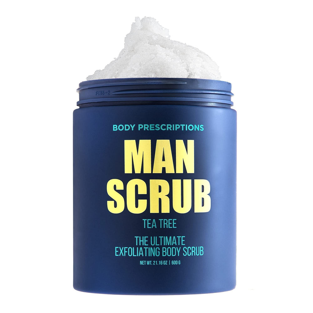 Body Prescriptions Gommage pour Homme, pot bleu mat, exfoliation efficace du corps