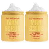 Body Prescriptions gommage pour homme, pot 21oz, exfolie en douceur pour peau lisse.