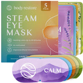Body Restore masque yeux chauds pack 5, apaise les yeux fatigués et favorise la détente.