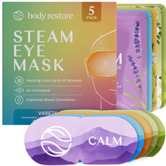 Body Restore masque yeux chauds pack 5, apaise les yeux fatigués et favorise la détente.