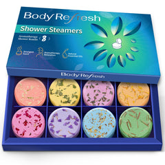 BodyRefresh bombes de douche menthe éucalyptus: réveil frais et esprit clair après une longue journée.
