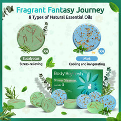 BodyRefresh shower steamer close-up with natural essential oils emphasis