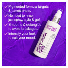 BOLD UNIQ brume tonifiante violet sur cheveux blonds, texture douce