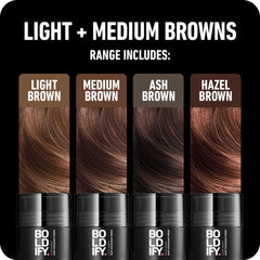 Boldify Hair Fibers Application Facile illustre une utilisation simple et rapide.