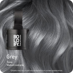 Boldify Poudre couverture gris durable – résultat naturel qui dure.