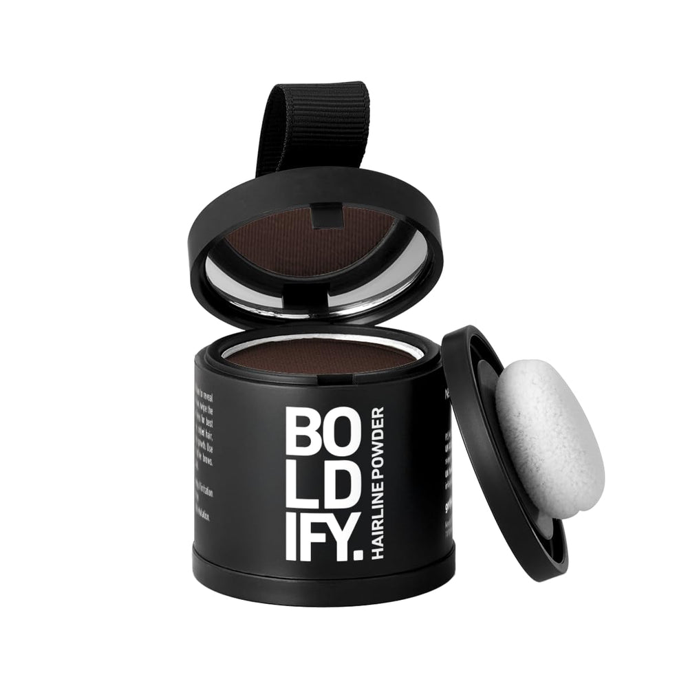 Boldify Poudre Ligne Capillaire Noisette Brun 10 g offre une couverture fiable des racines.