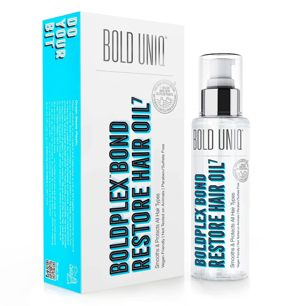 Bold Uniq BoldPlex 7 Huile cheveux – bouteille prête pour hydratation rapide.