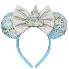 Bolonar bandeau oreilles-souris sequin bleu, idéal pour photos festives et confort durable.