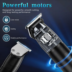 Trimmer barbe Bomxin avec précision et accessoires visibles, résultats nets.