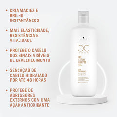 Bonacure Q10+ Time Restore — texture crème prête à nourrir la fibre.