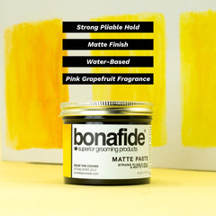 Bona Fide Pomade finition matte offre une texture naturelle sans brillance.