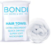 Bondi SPA serviette cheveux microfibre anti-frizz rectangle – réduit les frisottis lors du séchage.
