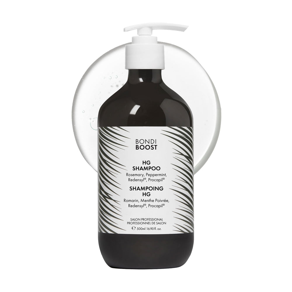 BondiBoost HG dans sa bouteille prête à l’emploi pour des cheveux plus épais.