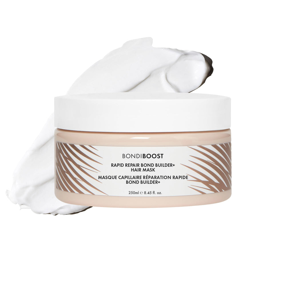 BondiBoost Rapid Repair Bond Builder en bouteille prête à hydrater les cheveux.