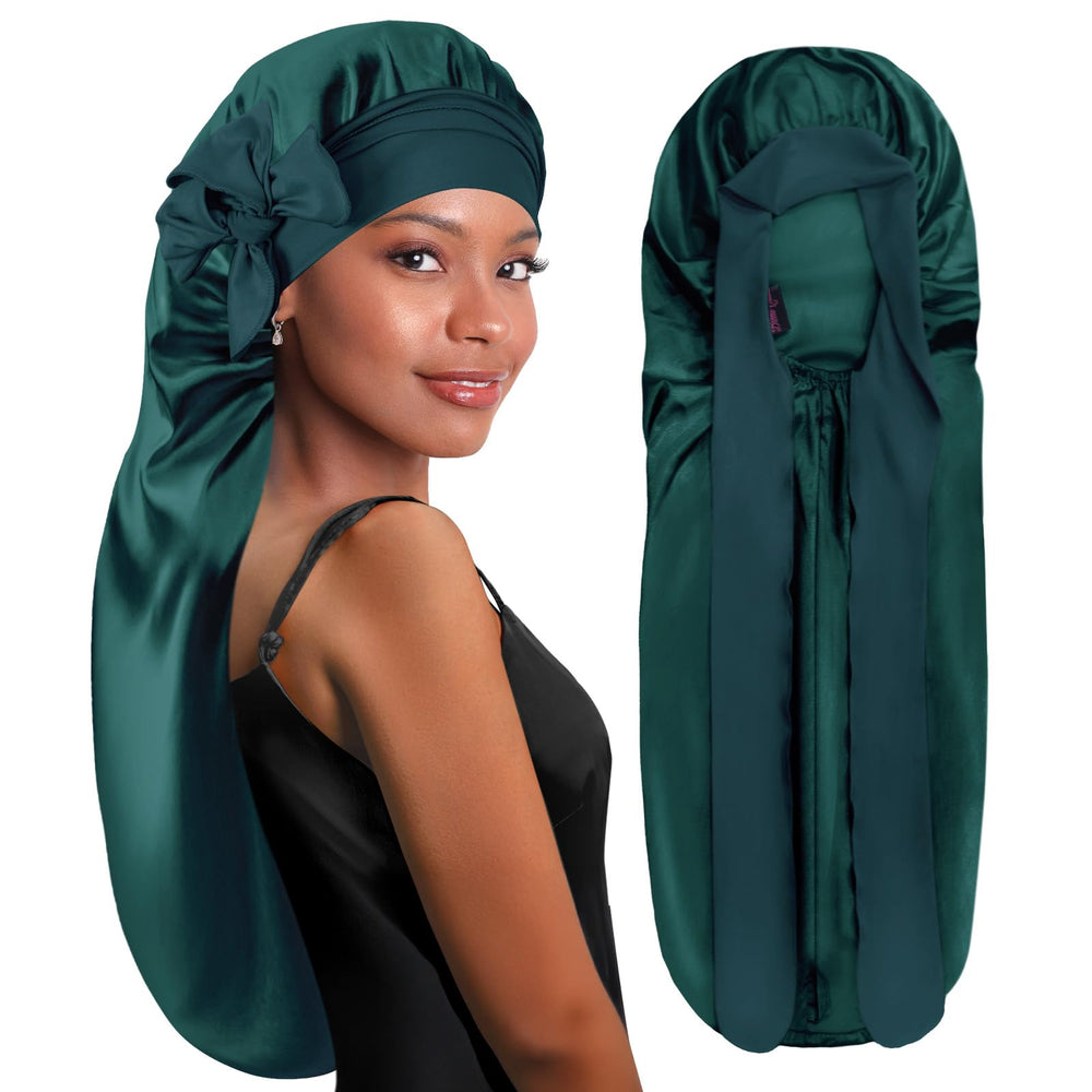 BONNET QUEEN, bonnet satin long pour tresses, maintient les cheveux la nuit.