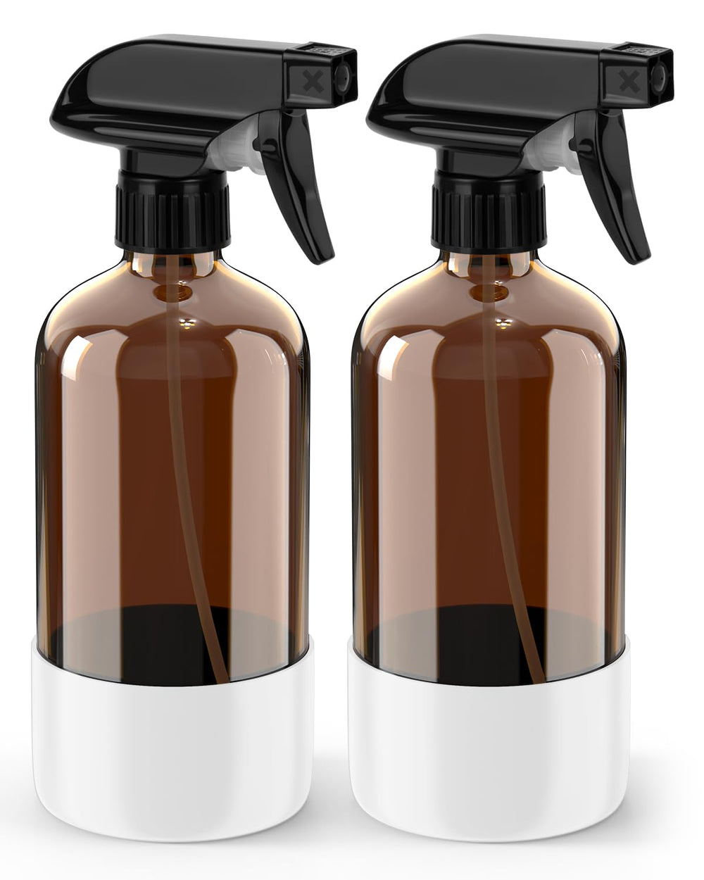 Flacon Bontip en verre ambré 473 ml avec protection UV, prêt à être réutilisé.