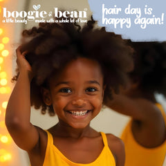 Boogie and Bean appliquée au cuir chevelu d’un enfant, soin facile et apaisant